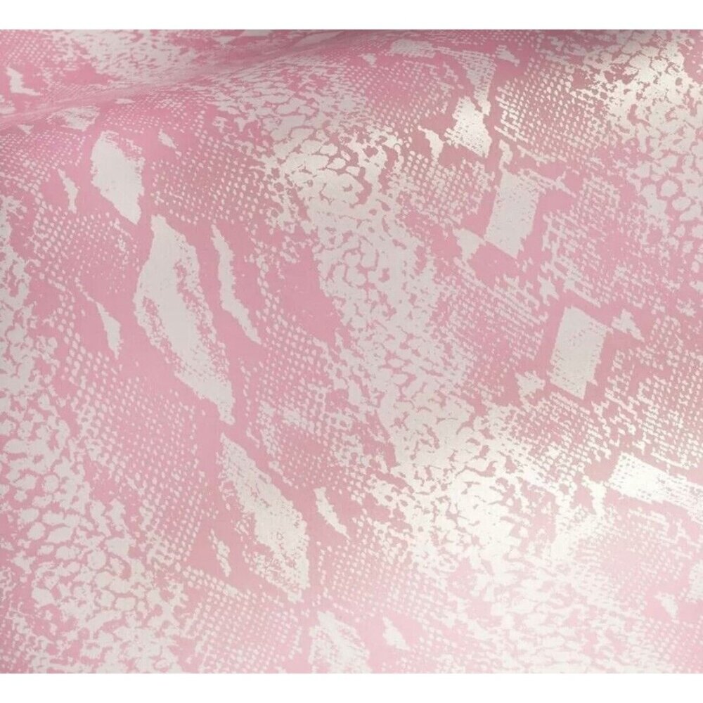 Peel and Stick Wallpaper Pink and Pearlescent Snake Skin USA 3 Rolls